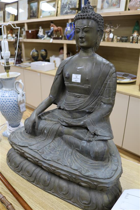 A large bronze seated figure of a Buddha shakyamuni height 69cm